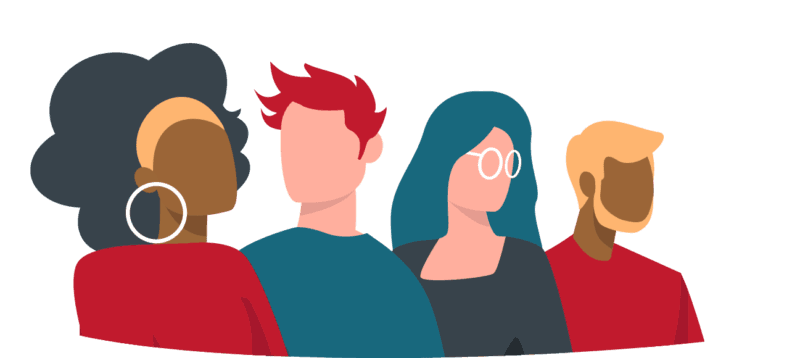 Influencers Illustration of a diverse group of male and female influencers and content creators