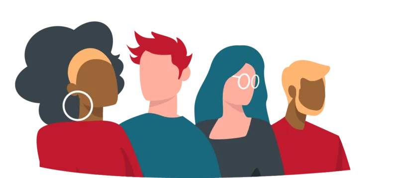 Illustration of a diverse group of male and female influencers and content creators